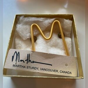 Vintage Martha Sturdy “M” Gold Tone Pin